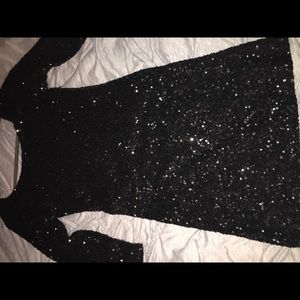 black sequence dress